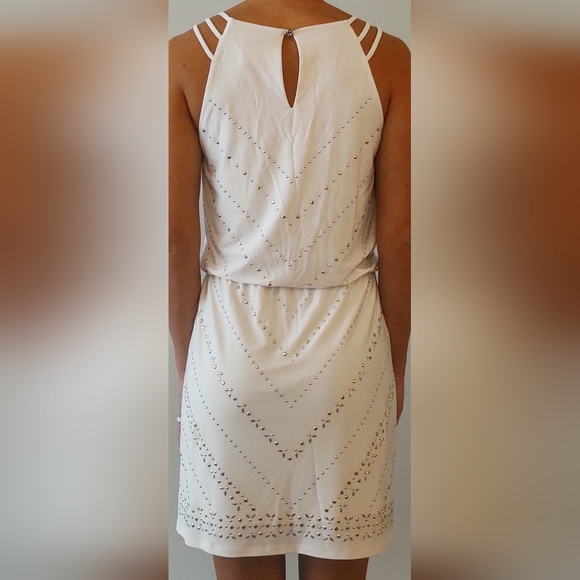 WHBM Embellished Midi Dress White, Silver and Gold - Picture 5 of 11